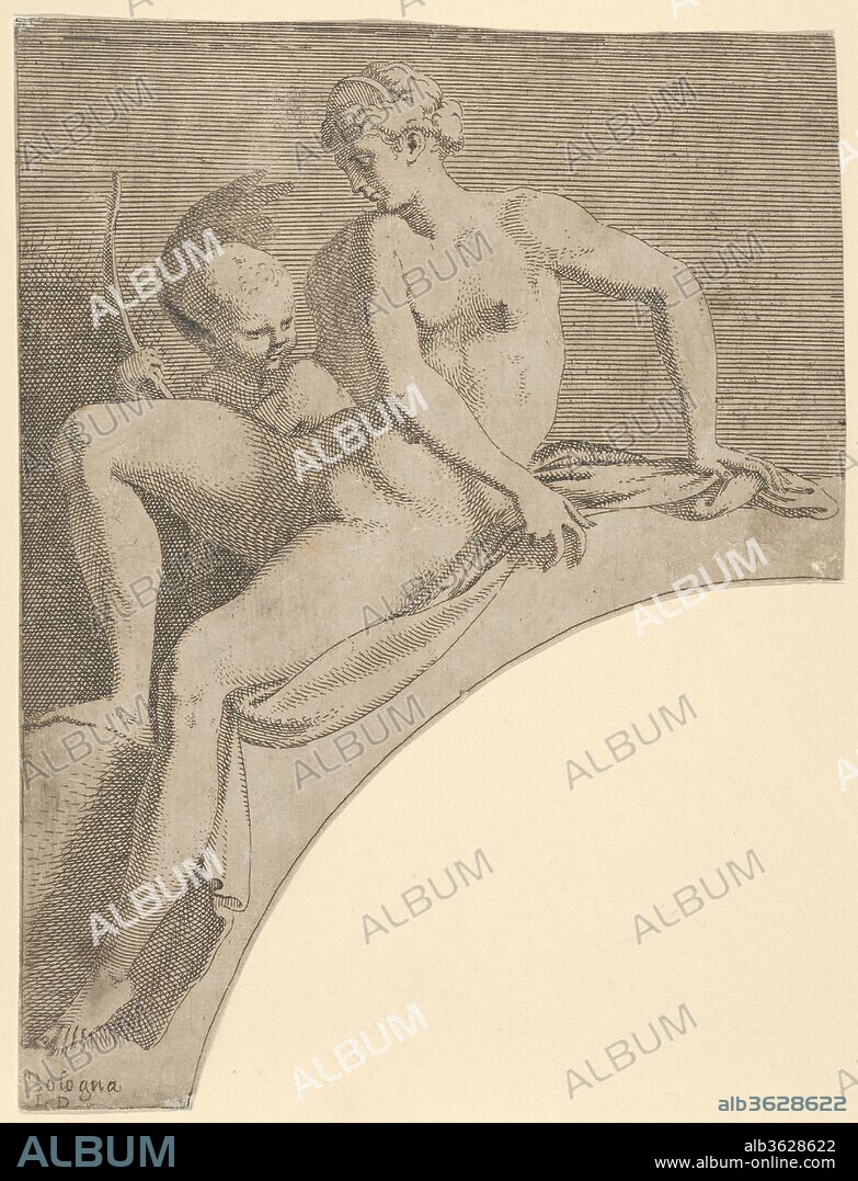 AFTER FRANCESCO PRIMATICCIO y LEON DAVENT. Venus. Artist: Léon Davent (French, active 1540-56); After Francesco Primaticcio (Italian, Bologna 1504/5-1570 Paris). Dimensions: Sheet (trimmed): 8 7/8 × 6 11/16 in. (22.6 × 17 cm). Date: 1540-56.