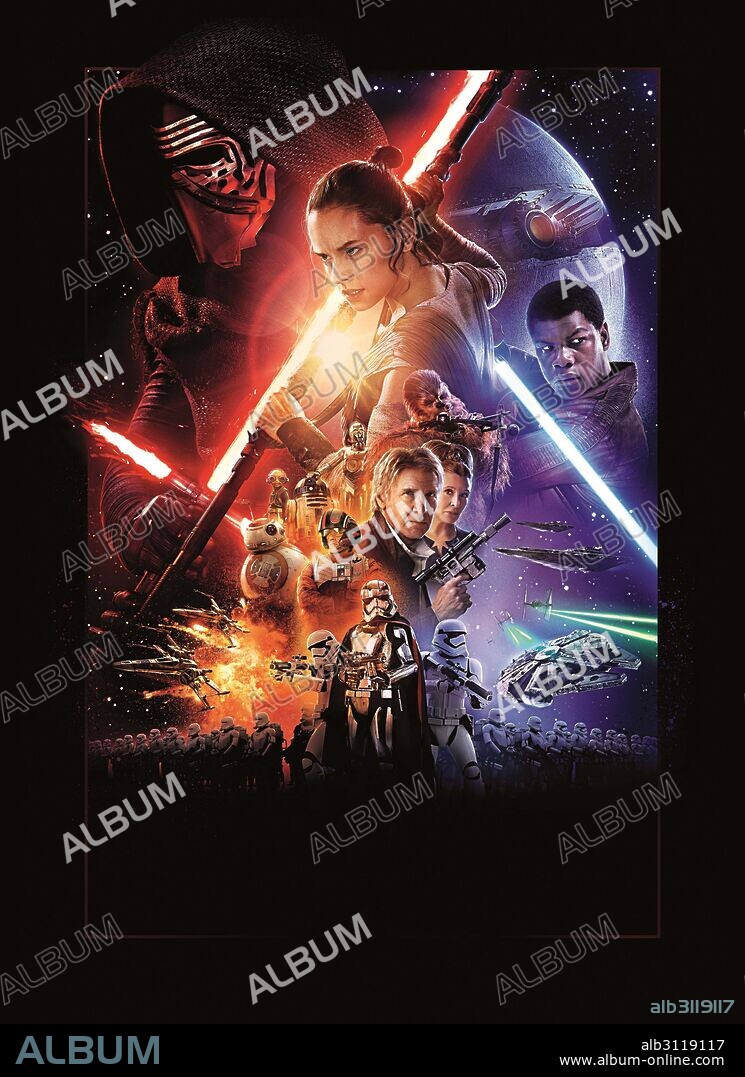 Plakat zu STAR WARS: EPISODE VII-THE FORCE AWAKENS, 2015, unter der Regie von J. J. ABRAMS. Copyright LUCAS FILMS/BAD ROBOT/WALT DISNEY PRODUCTIONS.