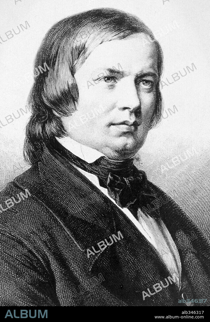 Robert Schumann, 1810-1856. German composer, pianist, conductor and music critic. Composed concertos, chamber, orchestral, songs and piano works.
