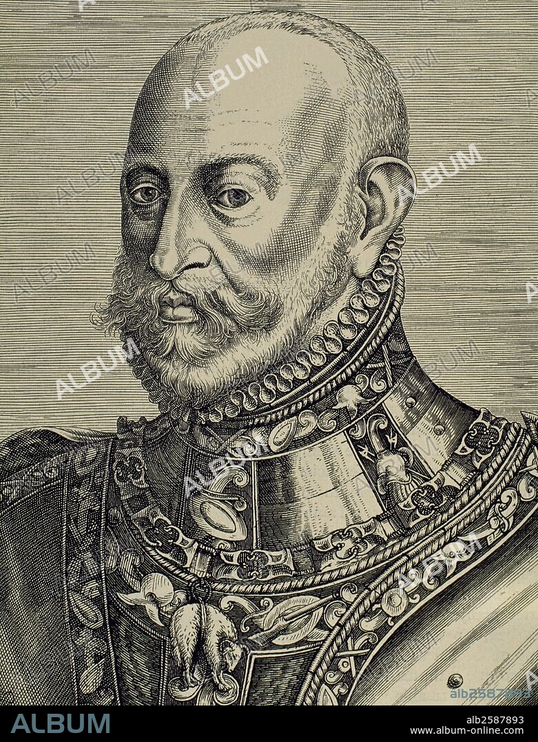 LAMORAL, conde de Egmont (Ellezelle, Bélgica, 1522-Región de Bruselas, 1568). Capitán flamenco al servicio de Felipe II de España. Caballero de la Orden del Toisón de Oro. Se distinguió en el sitio de Argel (1541), en San Quintín (1557) y Gravelinas (1558). Miembro del Consejo de Estado de los Países Bajos (1559). Aunque no secundó el levantamiento contra Felipe II, fue condenado a muerte y ejecutado con el Conde de Horn, en Bruselas. Grabado.