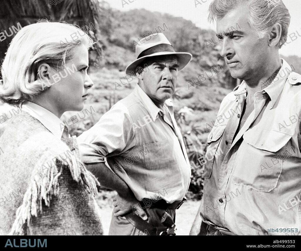 GRACE KELLY, PAUL DOUGLAS y STEWART GRANGER en FUEGO VERDE, 1954 (GREEN FIRE), dirigida por ANDREW MARTON. Copyright M.G.M.