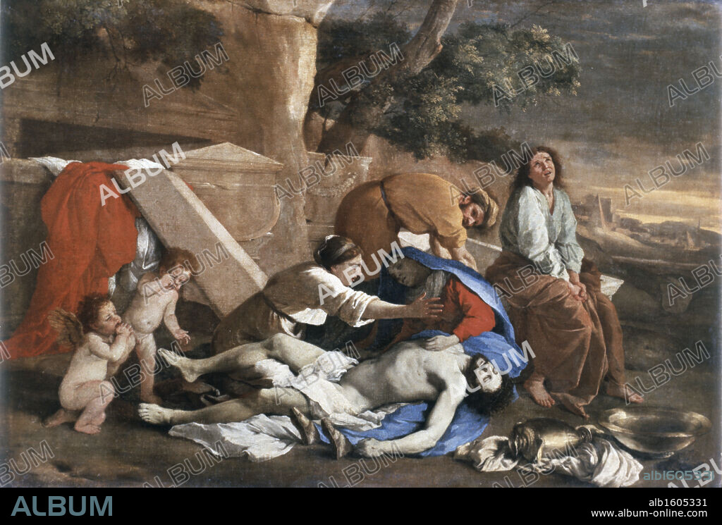 The Mourning of Christ  Nicolas Poussin   (1594-1665/French)  Oil on canvas  Alte Pinakothek, Munich, Germany.