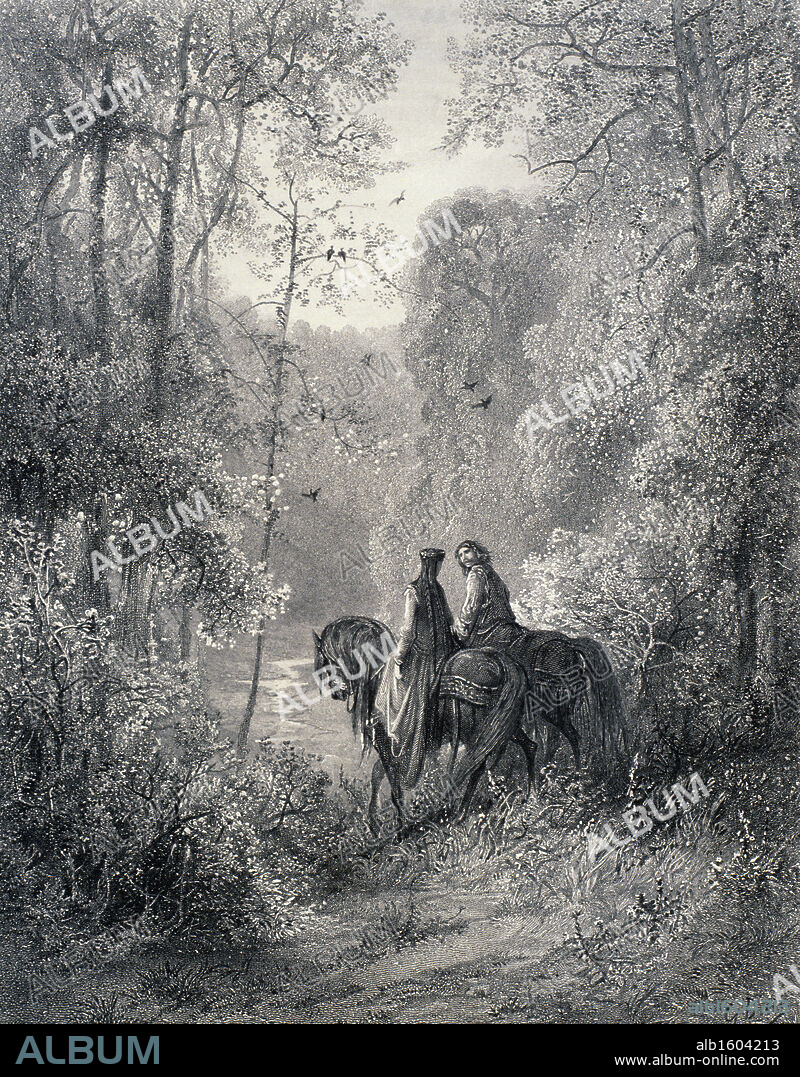 PAUL GUSTAVE DORÉ. The Dawn of Love,  by Gustave Dore,  from Idylls of the King,  (1832-1883),  USA,  Illinois,  Chicago,  Newberry Library.