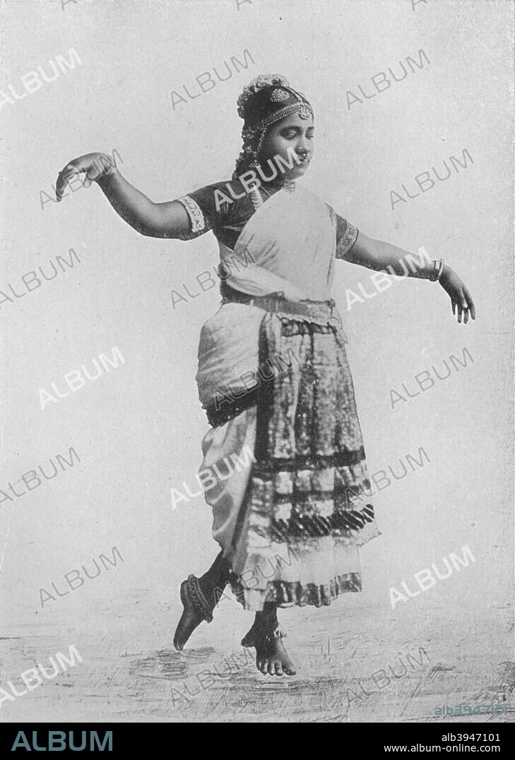 'Nauch Dancing Girl', c1890, (1910). From The Hundred Best Views of Ceylon. [Plâté Ltd, Colombo, Kandy & Nuwara Eliya, 1910].