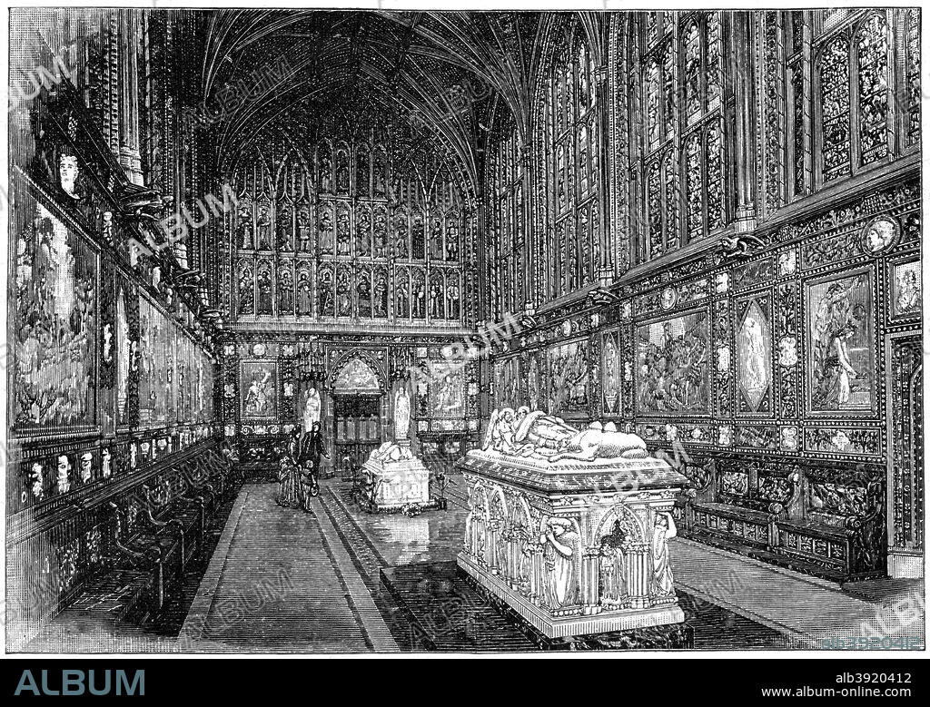 The Albert Memorial Chapel, Windsor, 1900. Chapel dedicated to the memory of Queen Victoria's German husband, Prince Albert, who died at the age of 42. Illustration from The Life and Times of Queen Victoria by Robert Wilson, Volume IV, (Cassell and Company, London, Paris, New York, Melbourne, 1900).