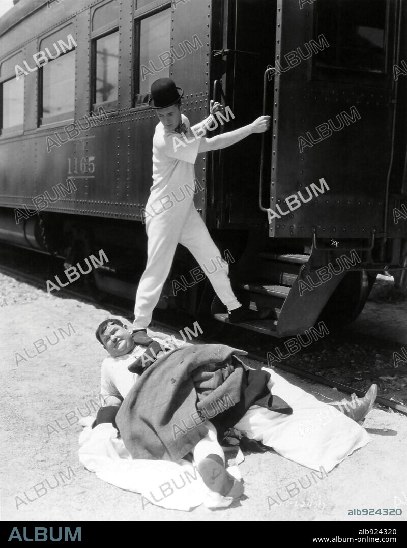 OLIVER HARDY and STAN LAUREL in BERTH MARKS, 1929, directed by LEWIS R. FOSTER. Copyright HAL ROACH/MGM.