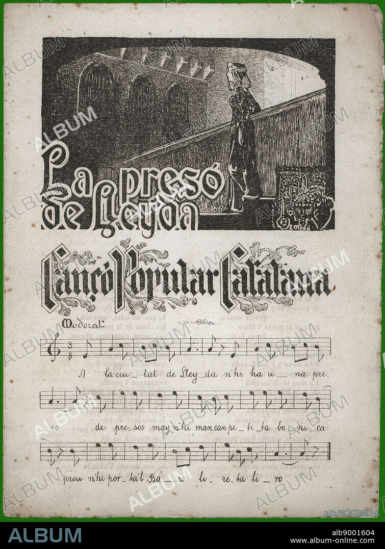 Catalunya. Literatura de cordel. Letra y música de La presó de Lleyda, cançó popular catalana. Años 1910.