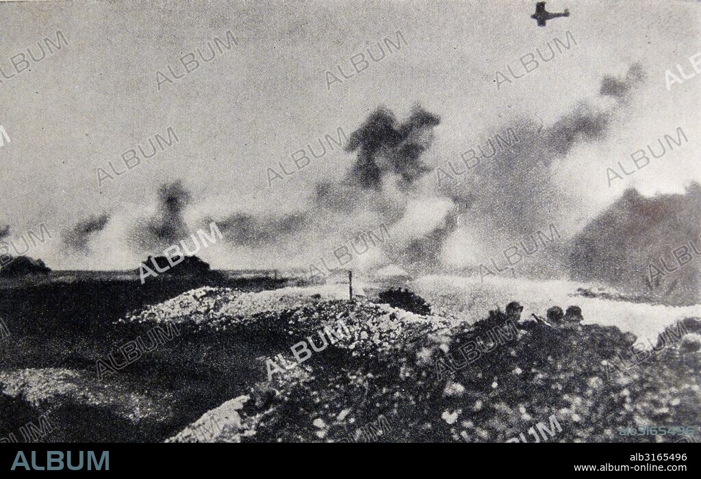 World war One: The Battle of Cambrai, 1917, Aerial bombardment during the British offensive.