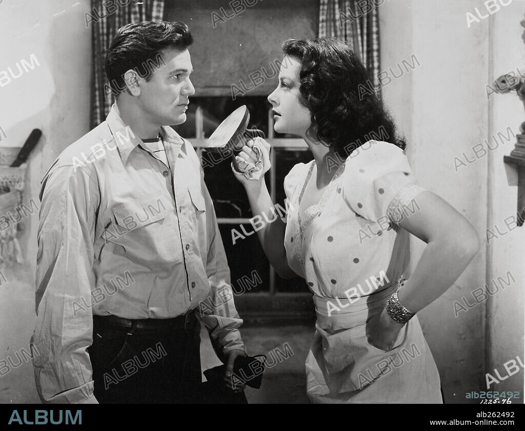 HEDY LAMARR and JOHN GARFIELD in TORTILLA FLAT, 1942, directed by VICTOR FLEMING. Copyright M.G.M.