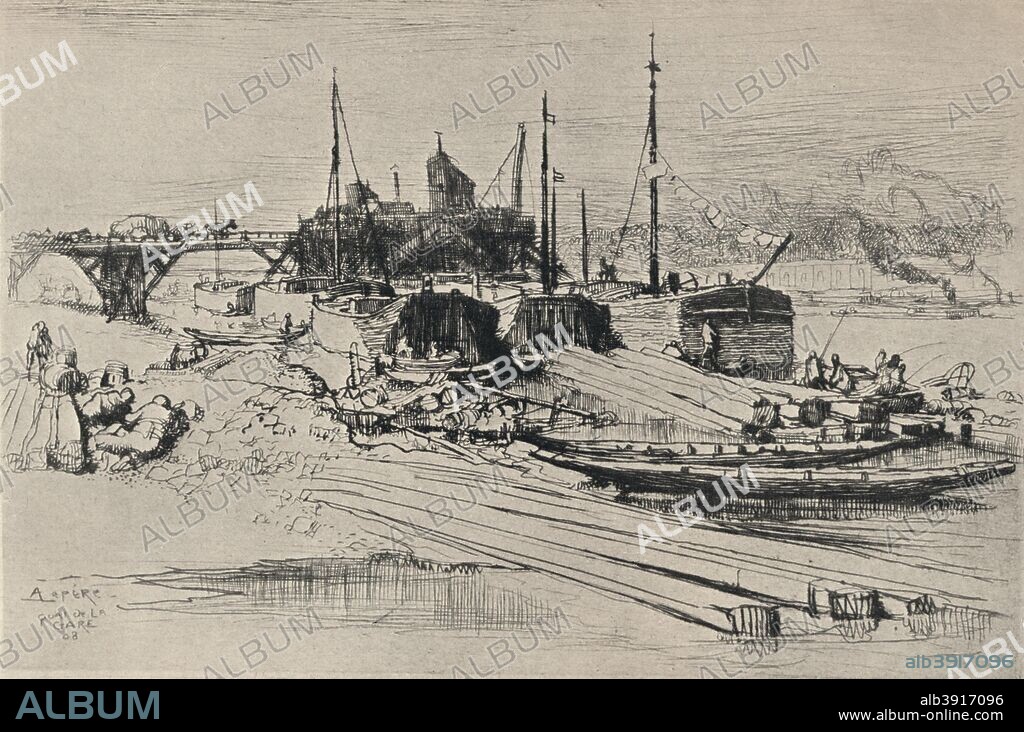 'Public Waste Dump, Quai de la Gare', 1915. From Paris Past and Present. [London Offices of the Studio, London, 1915].