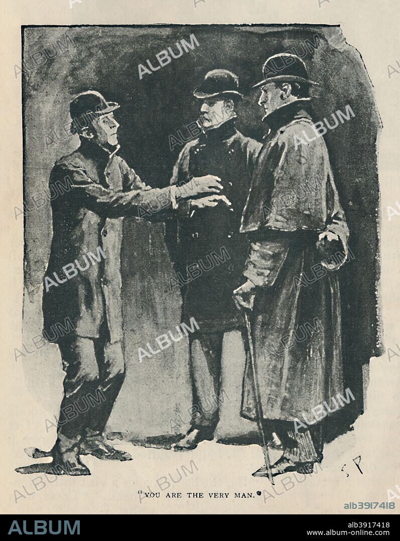 'You Are The Very Man', 1892. Illustration from 'The Adventure of the Blue Carbuncle' by Arthur Conan Doyle. From The Strand Magazine: An Illustrated Monthly - Vol. III. January to June, edited by George Newnes. [George Newnes, London, 1892].