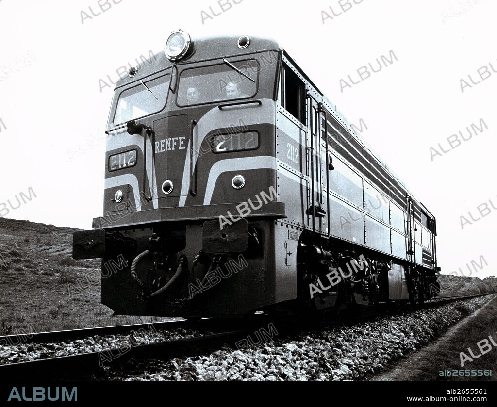 Locomotora Diesel-Eléctrica Alco de Renfe. Años 1950.