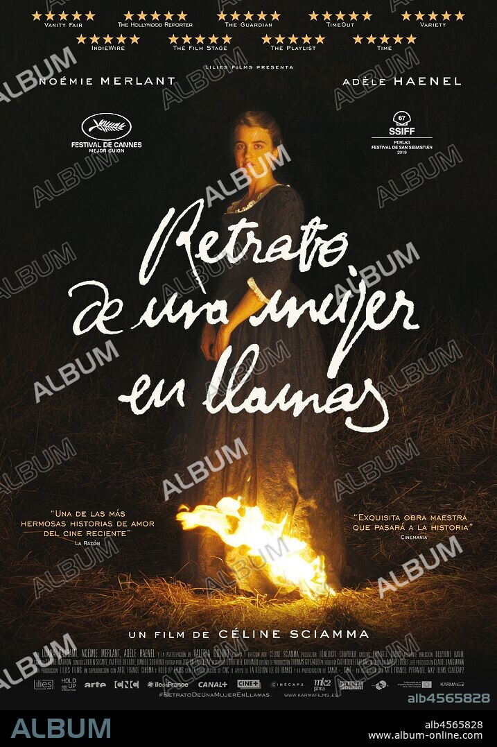 Plakat zu PORTRÄT EINER JUNGEN FRAU IN FLAMMEN, 2019 (PORTRAIT DE LA JEUNE FILLE EN FEU), unter der Regie von CELINE SCIAMMA. Copyright LILES FILMS/ARTE FRANCE CINEMA/HOLD UP FILMS.