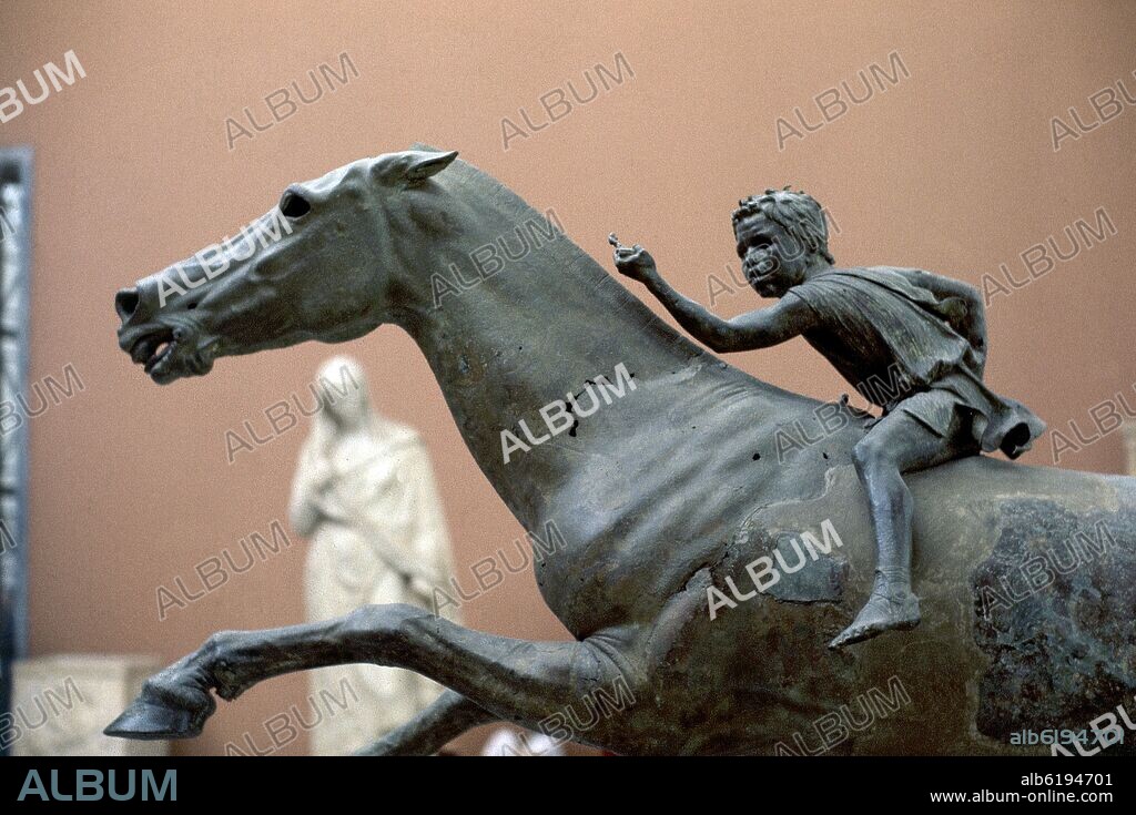 CABALLO Y JINETE DE ARTEMISION - BRONCE - S II AC -ESCULTURA HELENISTICA.