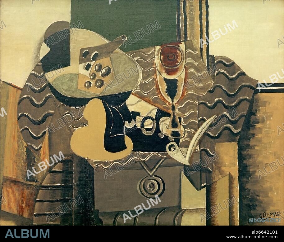 GEORGES BRAQUE. Braque, Georges. 1882-1963. "Nature Morte et Verre" (Stillleben mit Glas), 1930. Öl auf Leinwand, 51,3 × 65,1 cm. Sammlung des Mildred Lane Kemper Art Museum, St. Louis, Gallery of Art, Washingt. Univ.