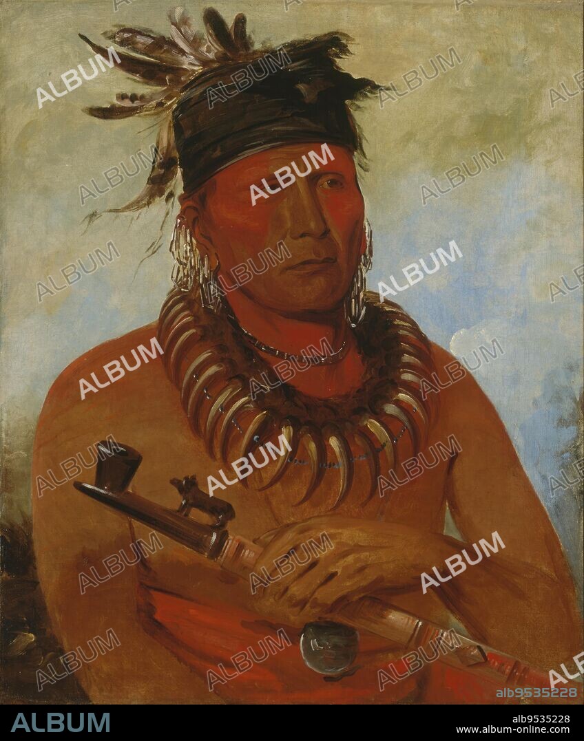 GEORGE CATLIN. Háw-che-ke-súg-ga, He Who Kills the Osages, Chief of the Tribe. oil on canvas. Date: 1832.