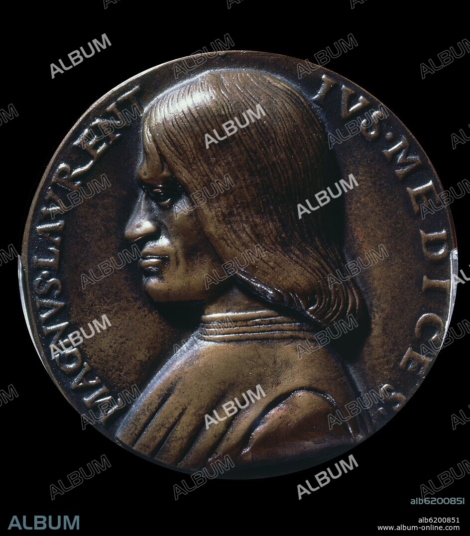 NICOLÒ DELLI. MEDALLA DE LORENZO DE MEDICIS - SIGLO XV.
