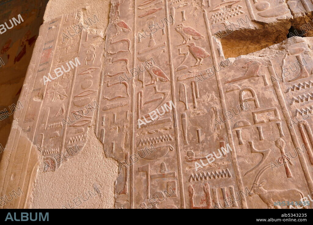 Deir el-Bahari, mortuary temple and tomb, near Luxor, Egypt. During the Eighteenth dynasty, The Mortuary Temple of Hatshepsut was designed by Senenmut, royal steward and architect of Hatshepsut.  It was constructed during the 15th century BC, During the Eighteenth dynasty.
