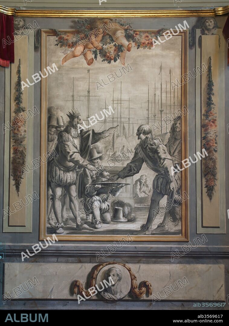 FRANCESC PLA I DURAN. Francesc Pla (El Vigatà) / Pinturas murales en el interior del salón central del Palacio Moja, 1791, Barcelona, Cataluña, España.