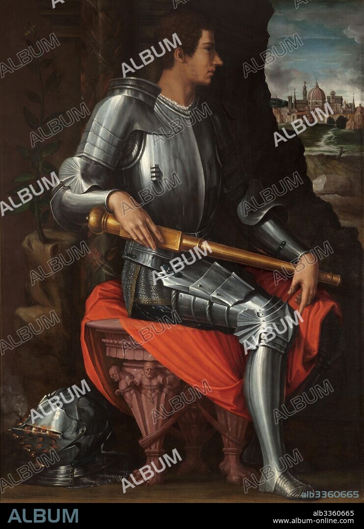 GIORGIO VASARI. Portrait of Alessandro de' Medici (1510-1537) called il Moro (the Moor), in Armour.