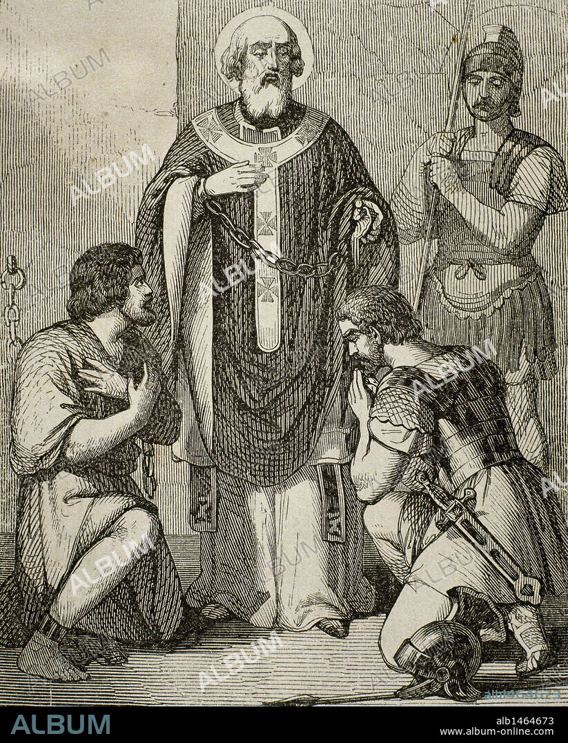 CALIXTO I, San (m.222). Papa elegido el 217. Se enfrentó al Modalismo de Sabelio. Grabado.