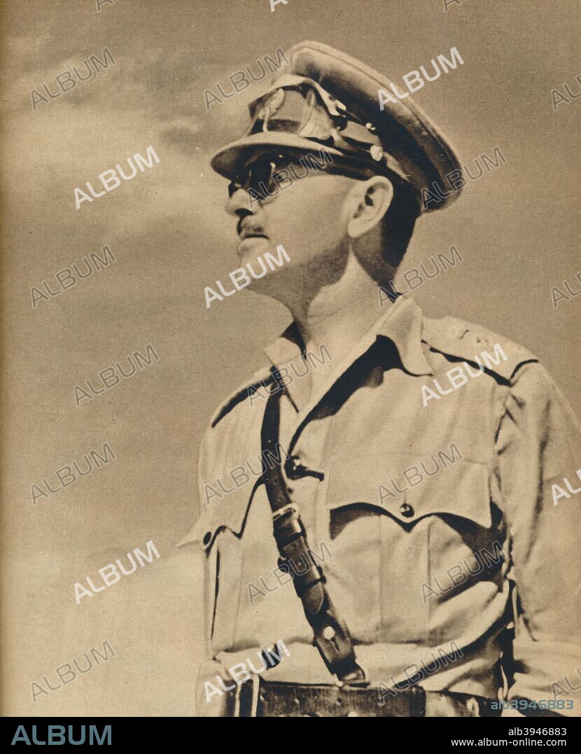 'General the Hon. Sir Harold Alexander', 1943. Field Marshal Harold Rupert Leofric George Alexander, 1st Earl Alexander of Tunis (1891-1969), British military commander and field marshal who served in both world wars and, afterwards, as Governor-General of Canada. From The War Illustrated Volume 6 edited by Sir John Hammerton. [The Amalgamated Press Ltd, London, 1943].