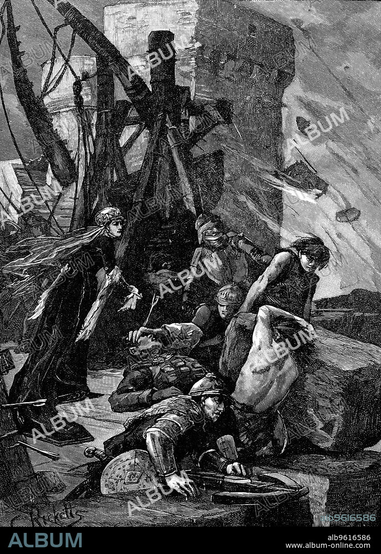 Agnes, Countess of Dunbar (1312?-1369), known as Black Agnes, 1338 (late 19th century) She is seen at the siege of Dunbar Castle in 1337-1338, which she defended when her husband, Patrick of Dunbar, rebelled against the English. The siege of the castle, commanded on the English side by Sir William Montagu, Earl of Salisbury, lasted 19 weeks, and failed to take the castle.
