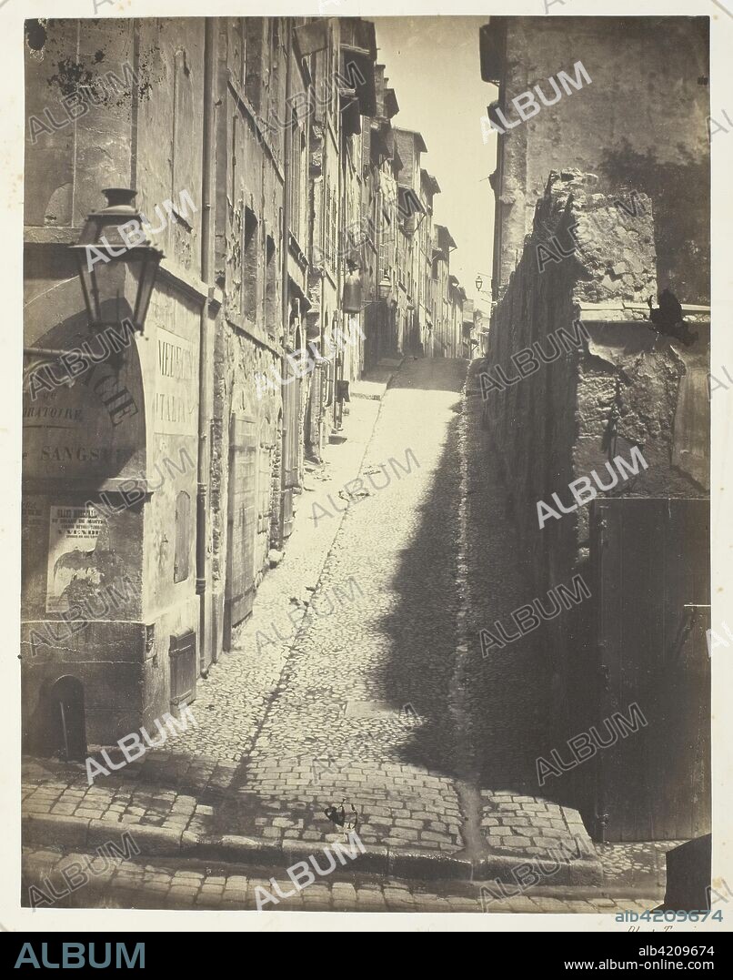 ADOLPHE TERRIS. Rue des Grands Carmes, Vue prise de la Rue Ste. Marthe. Albert Terris; French, active Marseille, 1860. Date: 1862. Dimensions: 24.6 × 19.1 cm (image); 32.4 × 24.2 cm (paper). Albumen print, from the album "Rénovation de la Vieille Ville de Marseille: Ouverture de la Rue Impériale". Origin: France.