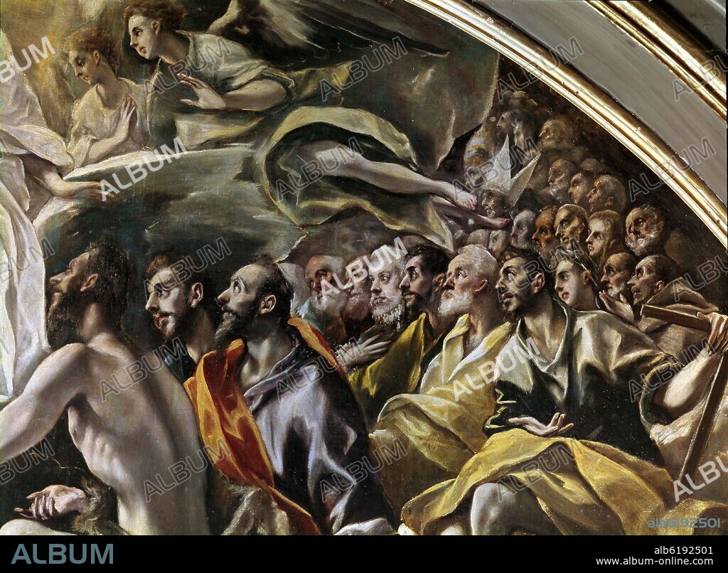 EL GRECO. 'The Burial of the Count of Orgaz' (detail), 1587, Oil on canvas.