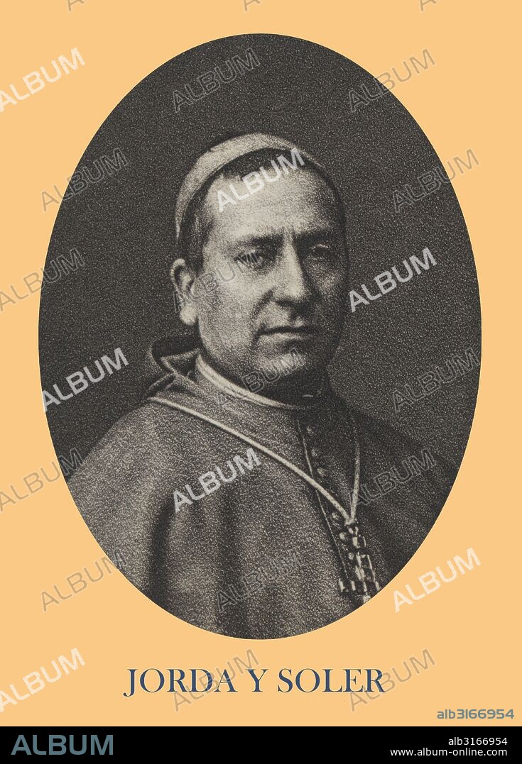 Antonio Luis Jordá Soler (1822-1872), obispo de Vic. Participó en el Concilio Vaticano I. Grabado de 1871.
