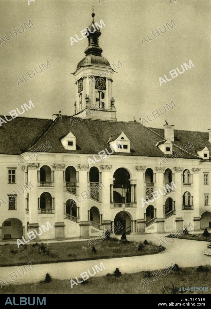 St Florian Monastery, Sankt Florian, Upper Austria, c1935. The Augustinian monastery dedicated to St Florian was founded in the ninth century. It was rebuilt between 1686 and 1708 in Baroque style by Carlo Antonio Carlone. From "Österreich - Land Und Volk", (Austria, Land and People). [R. Lechner (Wilhelm Müller), Vienna, c1935].