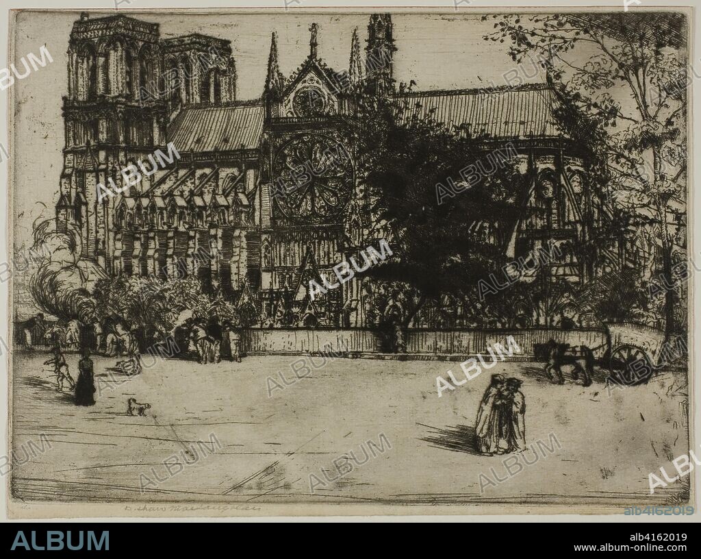 Notre Dame, Paris. Donald Shaw MacLaughlan; American, born Canada, 1876-1938. Date: 1900. Dimensions: 185 x 253 mm (image/plate); 192 x 256 mm (sheet). Etching in black on cream laid paper. Origin: United States.