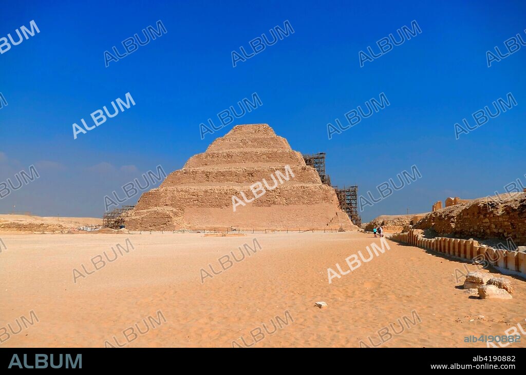 Step Pyramid of Djoser. at Saqqara. Egypt. Saqqara was an ancient burial ground in Egypt. serving as the necropolis for the Ancient Egyptian capital. Memphis. Djoser was the first or second king of the 3rd Dynasty (ca. 2667 to 2648 BC) of the Egyptian Old Kingdom (ca. 2686 to 2125 BC).