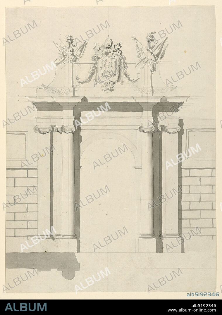 City Gate, Graphite, gray wash Support: laid paper, Rome, Italy, Italy, 1775, architecture, Drawing, Drawing.