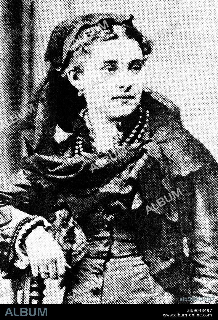 Photograph of Filomena María Cristina Verdi (1859-1936) the adoptive daughter of Giuseppe Verdi (1813-1901) an Italian opera composer. Dated 19th Century.