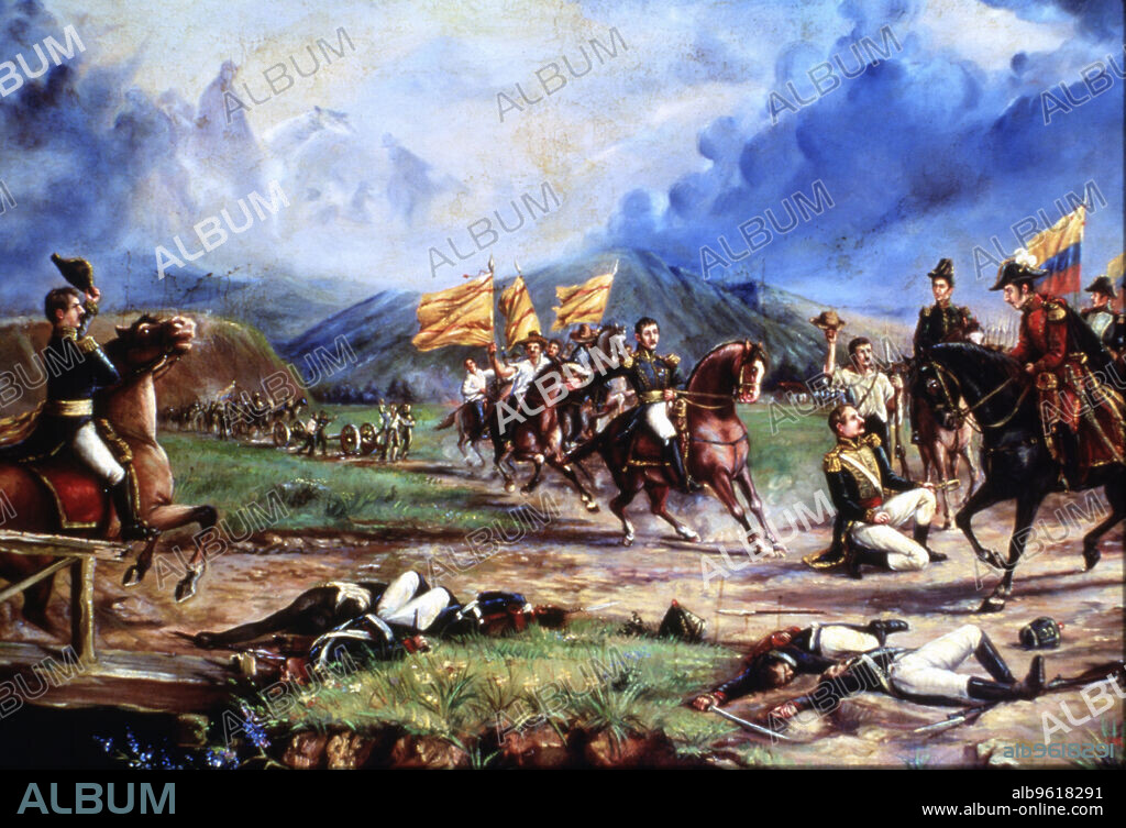 Pictorial representation of the Battle of Boyacá, August 7, 1819.