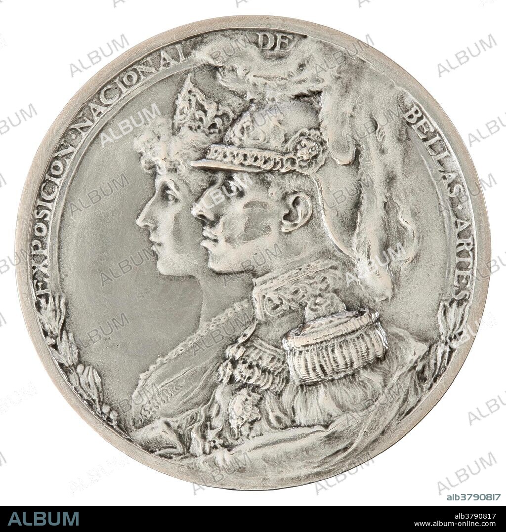 MARIANO BENLLIURE GIL y MIGUEL BLAY Y FÁBREGA. Mariano Benlliure Gil; Miguel Blay y Fábrega / 'Medalla de la Exposición Nacional de Bellas Artes de 1915'. 1915. Plata.