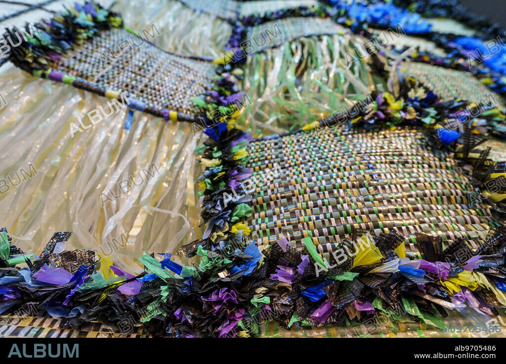 Soukaina Aziz El Idrissi, "9,8 Km, 2019, plastic waste, Sa Bassa Blanca Museum (msbb). Yannick Vu and Ben Jakober , Alcudia, Majorca, Spain.