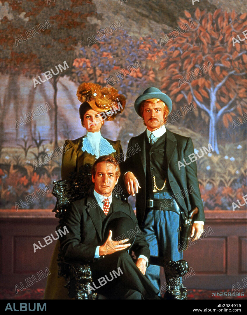 KATHERINE ROSS, PAUL NEWMAN und ROBERT REDFORD in BUTCH CASSIDY AND THE SUNDANCE KID, 1969, unter der Regie von GEORGE ROY HILL. Copyright 20TH CENTURY FOX.