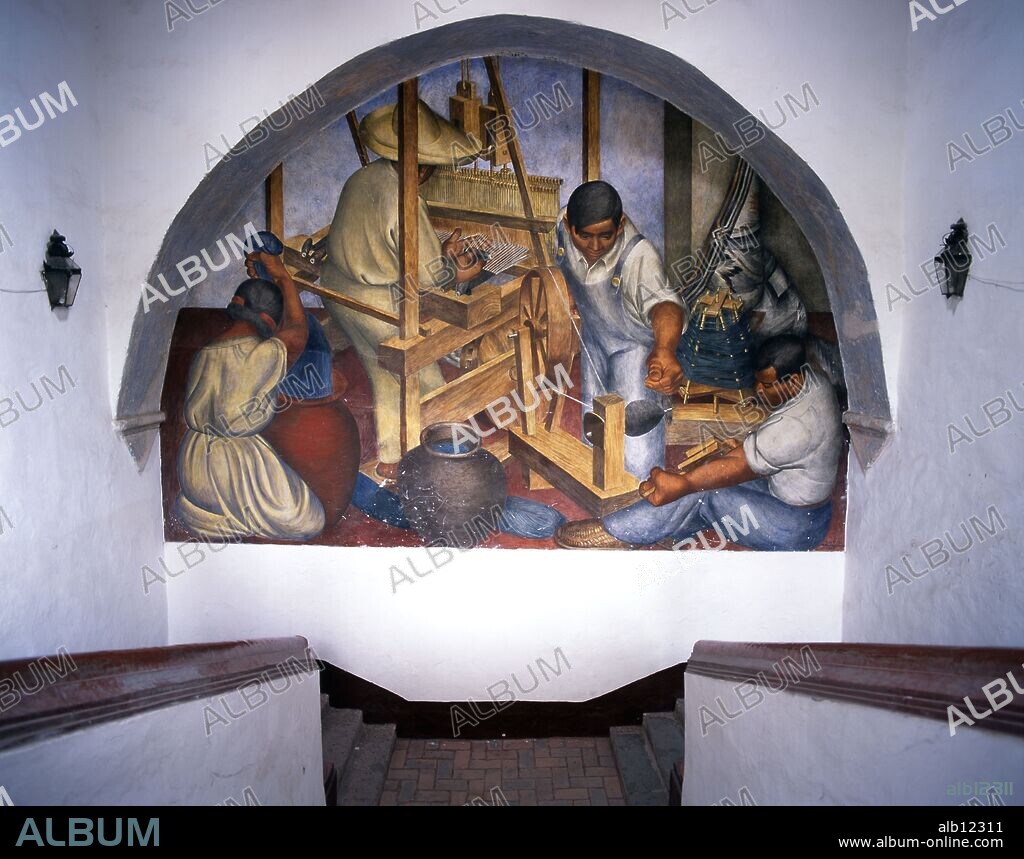 Mexico.Guanajuato.San Miguel de Allende.Centro Cultural Ignacio Ramirez.Mural de David Alfaro Siqueiros.