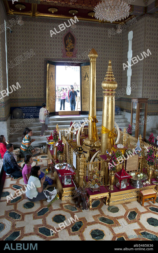 Lak Muang (Lak Mueang) are City pillars found in most cities of Thailand. Usually housed in a shrine which is also believed to house Chao Pho Lak Mueang, the city spirit deity; it is held in high esteem by citizens. It was probably King Buddha Yodfa Chulaloke (Rama I), who erected the first city pillar on April 21, 1782, when he moved his capital from Thonburi to Bangkok. The shrine was actually the first building of his new capital, the Palace and other buildings were created later.