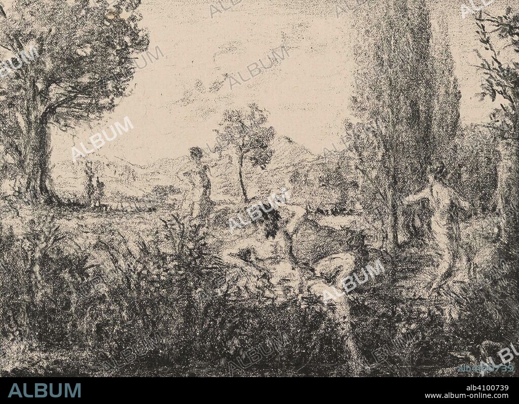 KER-XAVIER ROUSSEL. Pastoral (Pastorale) from the Album L'Album des peintres-lithographes de Manet à Matisse. Dimensions: 27.4 cm x 36.5 cm, 16 cm x 22 cm.