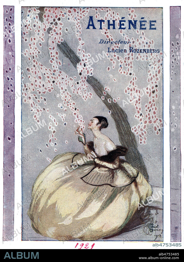 Programme de la salle de spectacle 'Athenee' en 1921. Illustration par Jean-Gabriel DOMERGUE (188-1962 = ADAGP). Credit : Collection IM/KHARBINE-TAPABOR.