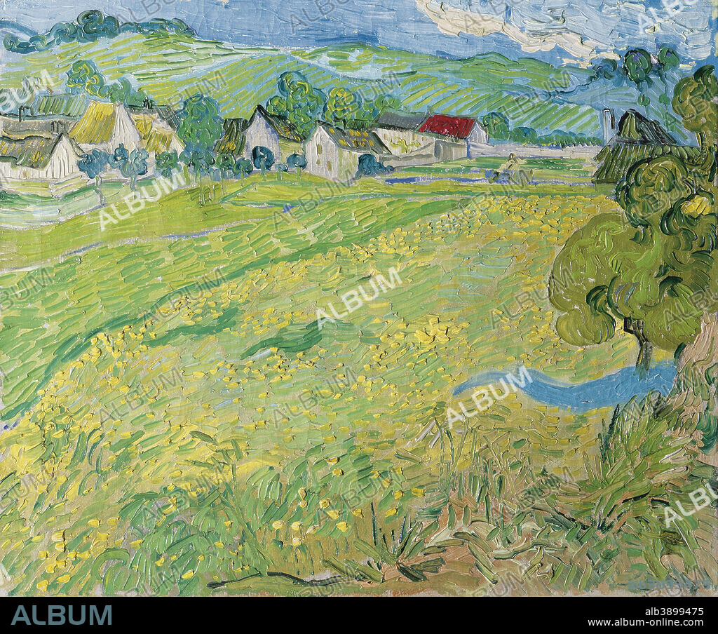 VINCENT VAN GOGH. Les Vessenots à Auvers / View of Vessenots Near Auvers. Date/Period: Auvers-sur-Oise, May 1890. Painting. Oil on canvas. Height: 55 cm (21.6 in); Width: 65 cm (25.5 in).