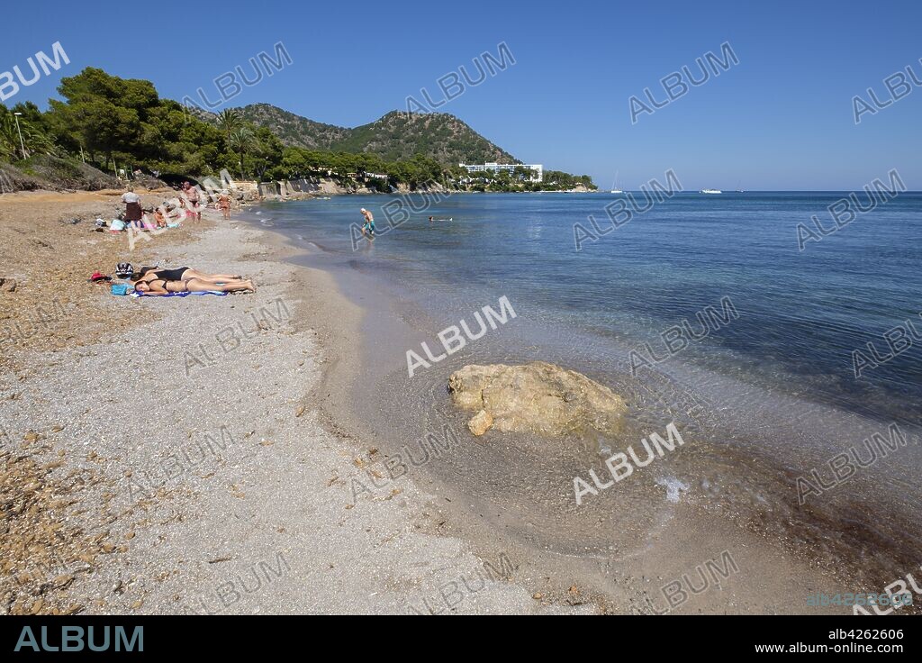 playa de Es Ribell, Cala sa Marjal, Costa de los Pinos, Son Servera, mallorca, balearic islands, spain.