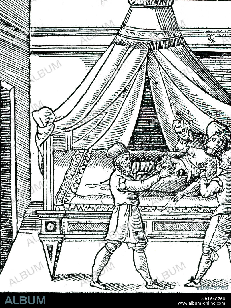 Illustration of birth by caesarian section from Scipione Mercurio La Commare o Raccoglitrice ... Verona, 1642. Mercurio recommended caesarian section in cases of contracted pelvis. This important Italian work on obstetrics was first published in 1596.
