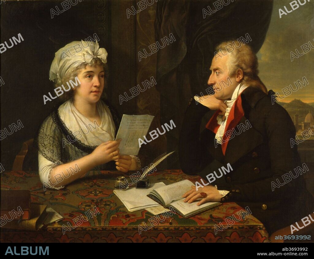 FABRE, FRANCOIS-XAVIER PASCAL, BARON. Portrait of the poet Count Vittorio Alfieri (1749-1803) and Princess Louise of Stolberg-Gedern (1752-1824), Countess of Albany.