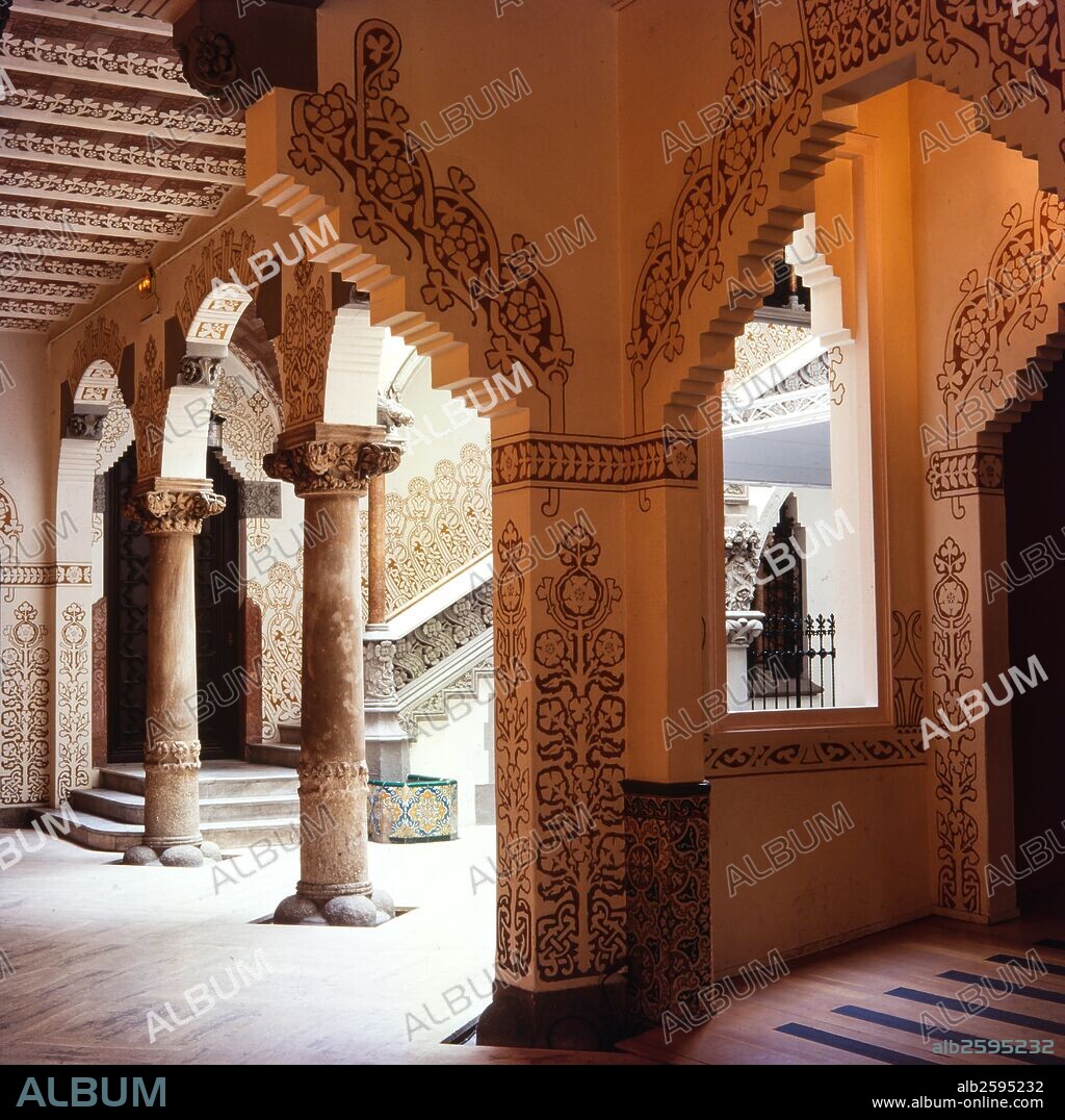 Josep Puig i Cadafalch / Interior de la casa Macaya, 1901, Arquitectura, Barcelona, Barcelona, Cataluña.