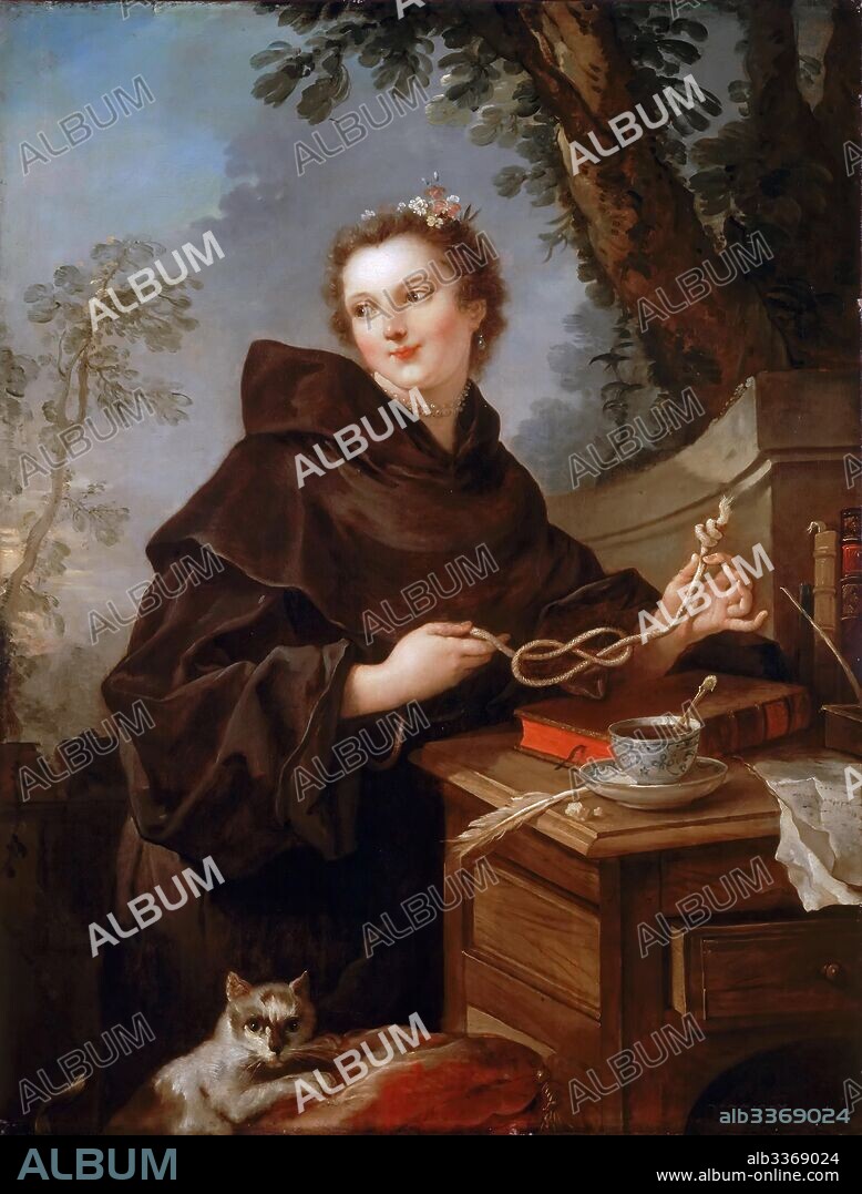 CHARLES JOSEPH NATOIRE. Louise Anne de Bourbon (1695-1758), Countess of Charolais.