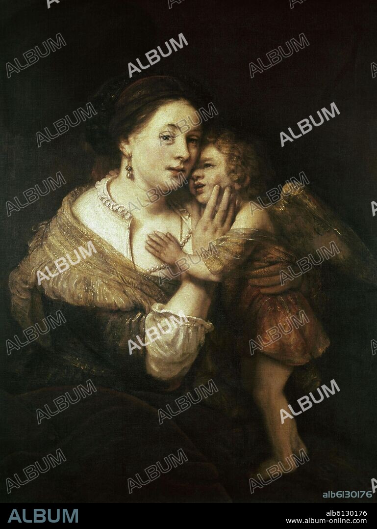 REMBRANDT HARMENSZOON VAN RIJN. 'Venus and Love', ca. 1640-1675, Oil on canvas, 118 x 90 cm, Inv. 1743.